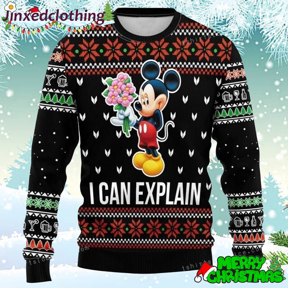 Mickey Mouse I Can Explain Ugly Sweater 